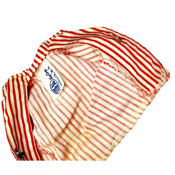 1960's Vintage Ideal Toy Tammy's Dad's Red & White Striped Button Up Shirt - Picture 3 of 4